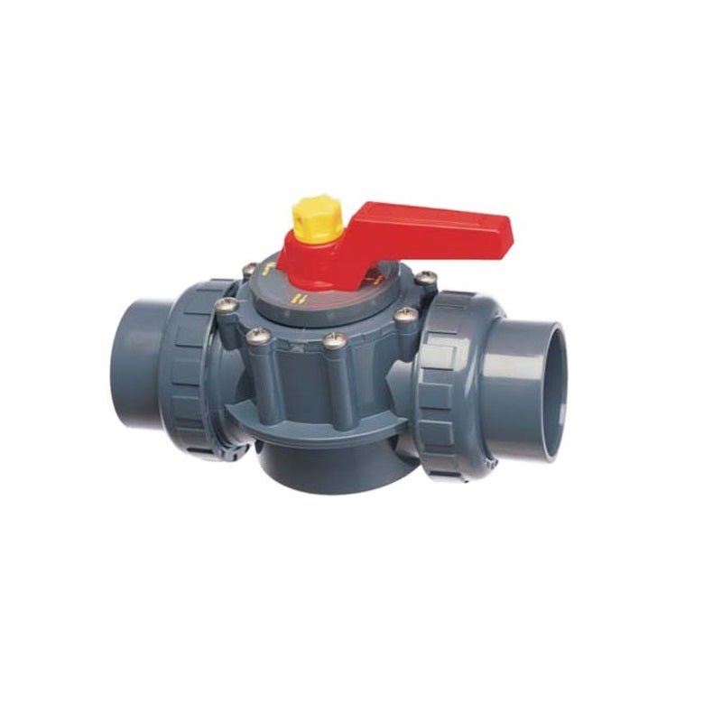 Praher OV2-1500U 1.5" 2-Way Diverter Ball Valve, Slip