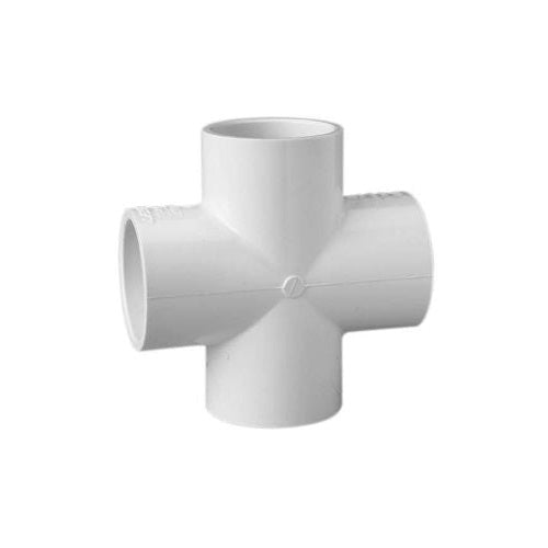 0.75" PVC Schedule Cross, White