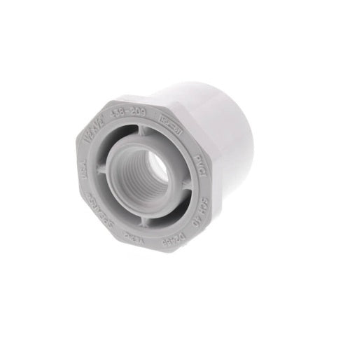 1.5" x 0.5" PVC Schedule 40 Spigot x Female Bushing Reducer