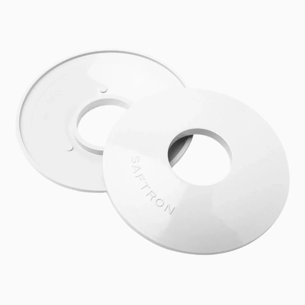 Saftron ESC-W High Impact Polymer Escutcheon, White (Set of 2)