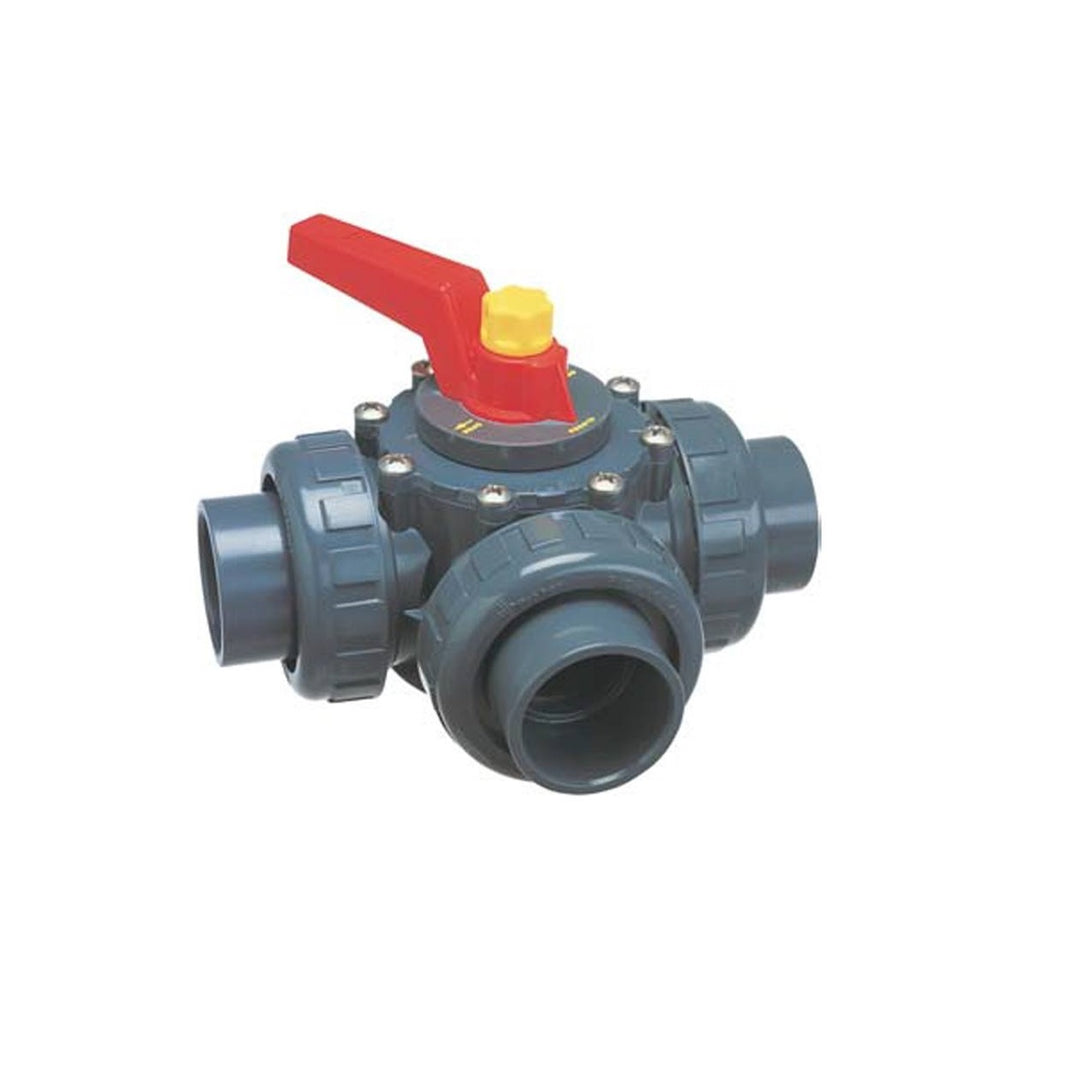 Praher OV3-1500U 1.5" 3-Way Unionized Diverter Valve, Slip