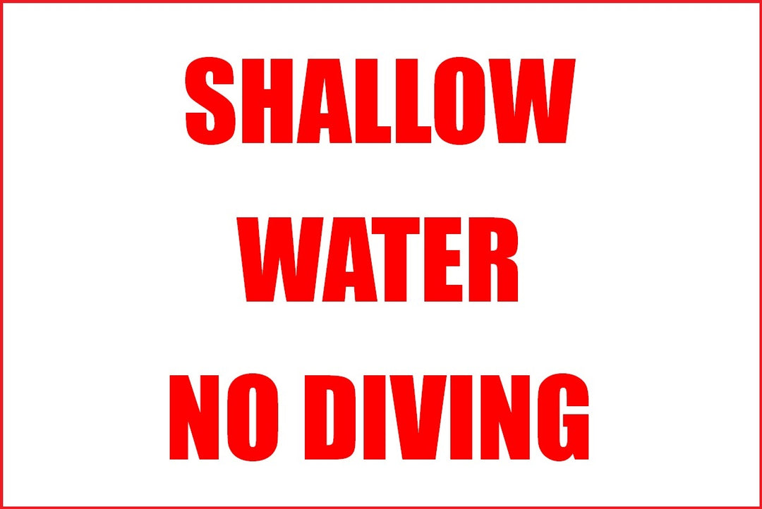 Pool Sign SHALLOW WATER NO DIVING, 30" x 24"