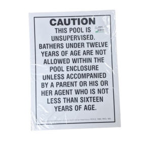 Pool Unsupervised Sign 97750 UNSUPERVISED Sign, 18