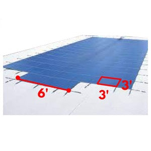 Safety Cover For Rectangular 16'x32' Pool With Central Steps, 3x3 Grid