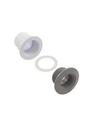 CMP Fiberglass Wall Fitting, Gray, /w Nut & Gasket